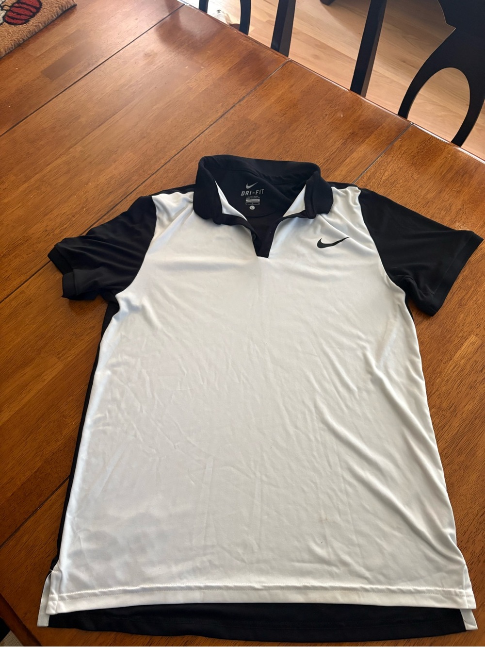 Nike Men’s White & Black Dri-FIT Polo Shirt